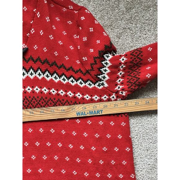 Chaps Ralph Lauren Fair Isle Red Sweater Plus 2x - Picture 6 of 7